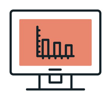 Basit Analitik simge, vektör illüstrasyonu