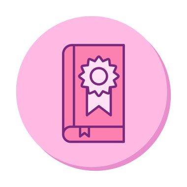 Kitap Madalyası simgesi, vektör illüstrasyonu 