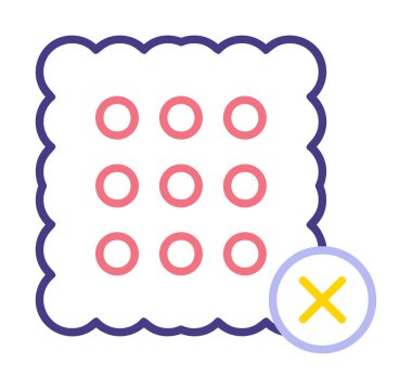 Basit Şekersiz simge, vektör illüstrasyonu