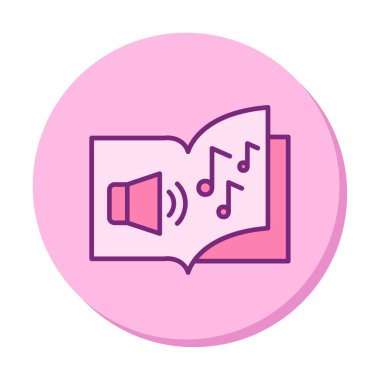 Basit Ses Kitabı simgesi, vektör illüstrasyonu