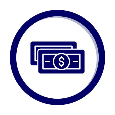 Dolar para çizgisi simgesi, vektör illüstrasyonu