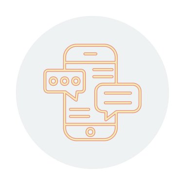 Basit akıllı telefon sohbet simgesi, vektör illüstrasyonu