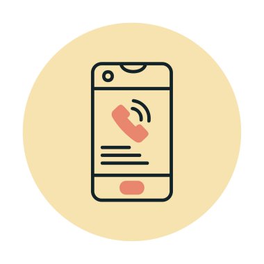 Düz telefon. simge illüstrasyonu  