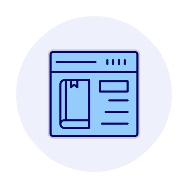 Basit Çevrimiçi Kitap satın alma simgesi, vektör illüstrasyonu