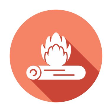 Basit düz ateş işareti simgesi, illüstrasyon 