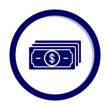 Dolar para çizgisi simgesi, vektör illüstrasyonu