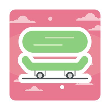 Basit kaykay simgesi, vektör illüstrasyonu