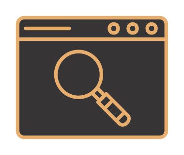 Basit Tarayıcı Arama simgesi, vektör illüstrasyonu