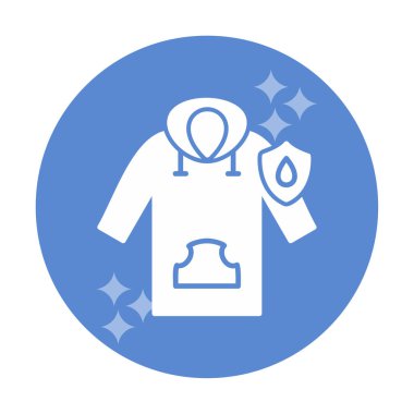 Su geçirmez kapüşonlu simge, vektör illüstrasyonu 