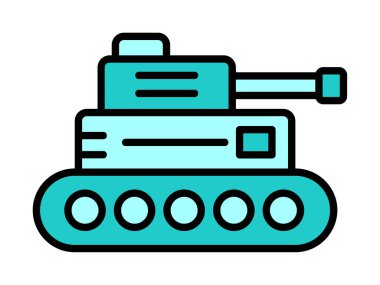 askeri tank simgesi vektör illüstrasyon