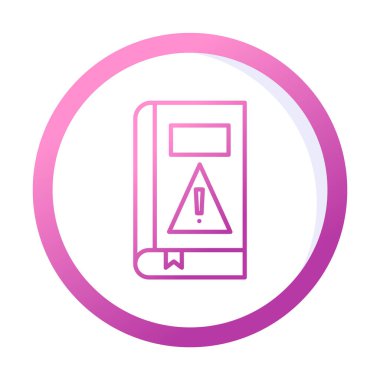 kitap uyarısı ünlem işareti vektör düz renk simgesi ile