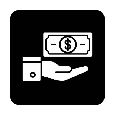 Dolar el simgesi vektör illüstrasyonunda