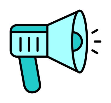 megafon ikonu. Hoparlör vektör illüstrasyonu. düz dizayn