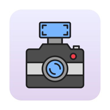 fotoğraf makinesi simgesi, vektör illüstrasyonu