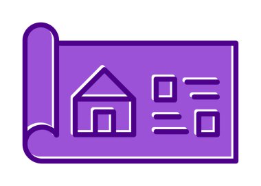 Ev Planı simgesi, vektör illüstrasyonu            