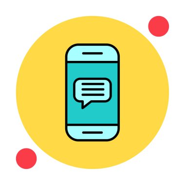 Sohbet ikonu vektör çizimi. Telefon İletisi                          