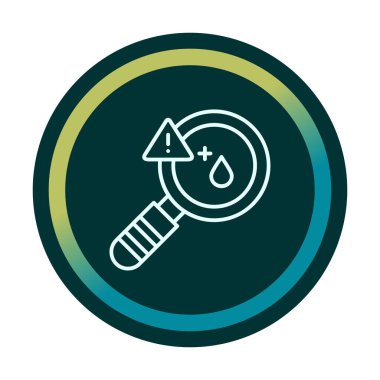 düz büyüteç ve kan testi ikonu vektörü. 