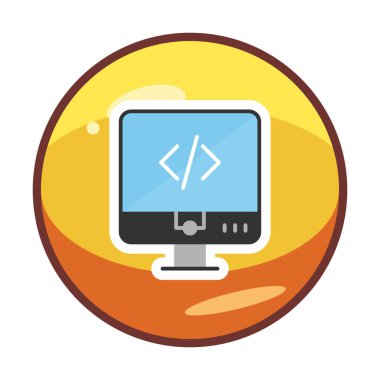 Kodlama. Web simgesi basit illüstrasyon                  