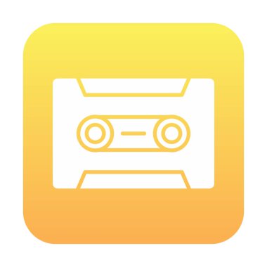 Kaset. Web simgesi basit illüstrasyon                               