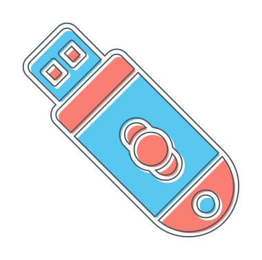 usb flash disk simgesinin vektör çizimi 