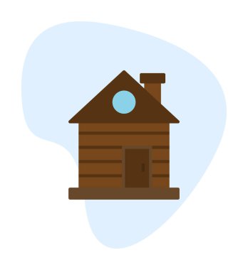 ahşap ev simgesi, vektör illüstrasyonu