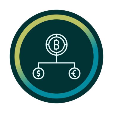 Para birimi yapısını bitcoin, dolar ve avro sembolleriyle böl 