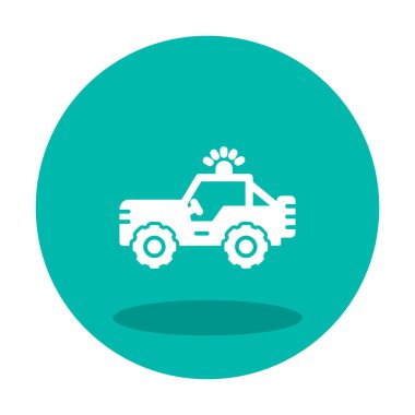 Askeri Jeep Simgesi, Vektör İllüstrasyonu