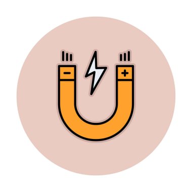 Manyetizma düz simgesinin vektör çizimi 