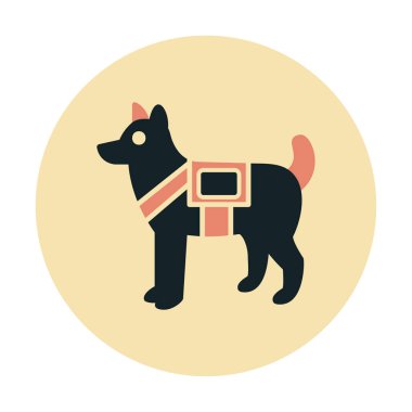Askeri Köpek simgesi vektör illüstrasyonu