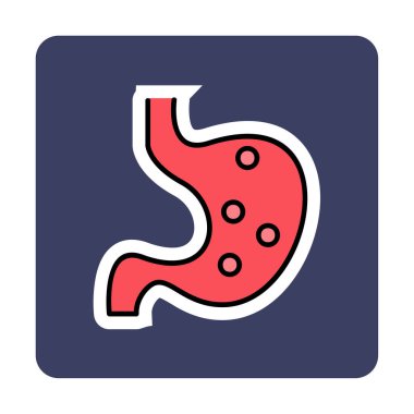 İnsan mide ikonu. Beyaz arkaplanda izole edilmiş web tasarımı için İnsan mide vektörü simgesi