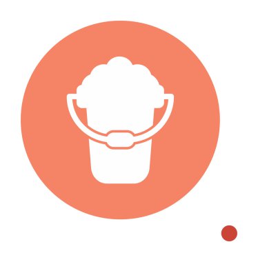 Köpük simgesi olan kova, vektör illüstrasyonu  