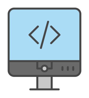 Kodlama. Web simgesi basit illüstrasyon                  