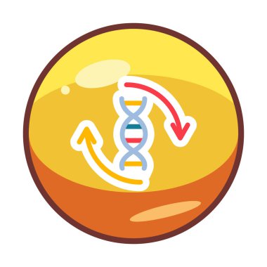 DNA ikon vektör çiziminin basit düz molekülü