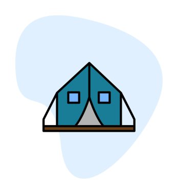 çadır simgesi, vektör çizimi  