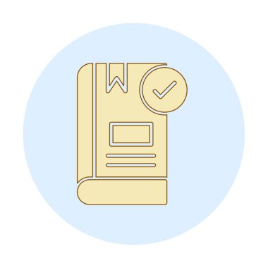  Kitap Denetimi İşaretleme simgesi, vektör illüstrasyonu   