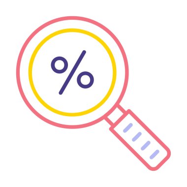 İndirimli Arama ikonu vektör illüstrasyonu