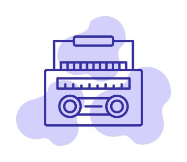 Basit düz Radyo Cassette ikon vektör illüstrasyonu  