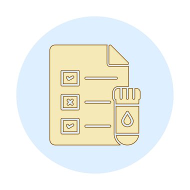 Tıbbi Test Raporu ikon vektör illüstrasyonu 