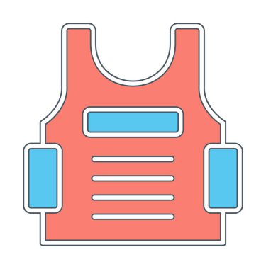 Kurşun geçirmez yelek ağ simgesi, vektör illüstrasyonu