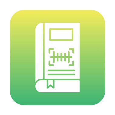 Barkod simgesi olan kitabın vektör illüstrasyonu  