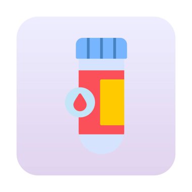 Kan testi tüpü ana hat vektör simgesi. Laboratuvar test sembolü, logo illüstrasyonu.