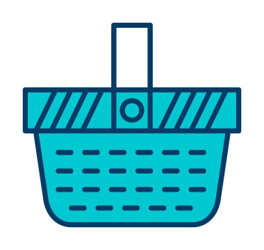 piknik sepeti web simgesi, vektör illüstrasyonu 