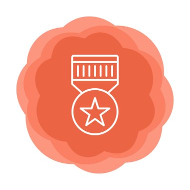 Basit Askeri Rozet simgesi, vektör illüstrasyonu