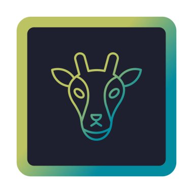 Zürafa baş web simgesi, vektör illüstrasyonu 