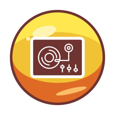 Basit vinil oynatıcı Turntable simgesi, vektör illüstrasyonu