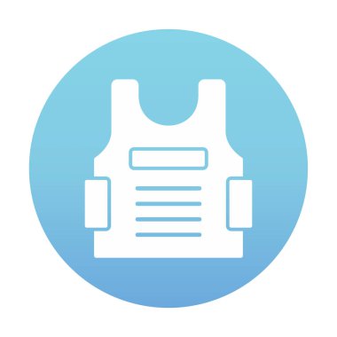 Kurşun geçirmez yelek ağ simgesi, vektör illüstrasyonu