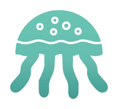 Denizanası. Web simgesi basit illüstrasyon                       