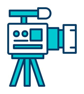 düz basit kamera simgesi vektör illüstrasyonu