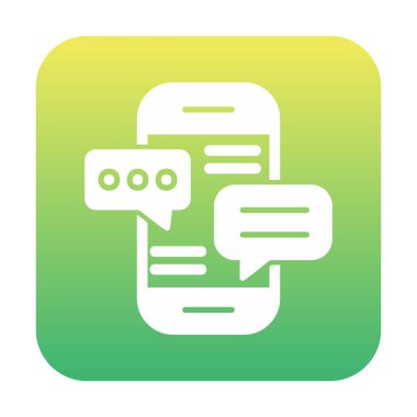 Basit akıllı telefon sohbet simgesi, vektör illüstrasyonu