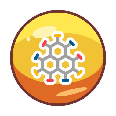 Basit molekül simgesi, vektör illüstrasyonu